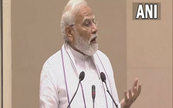 Prime Minister Narendra Modi addressing at the joint conference of Chief Ministers and Chief Justices of High Courts (Photo Source: ANI)