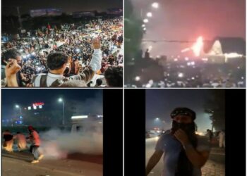 Clashes between Police and PTI supporters during Imran Khan's 'march to chaos' (Photo Source: Twitter/ PTI)