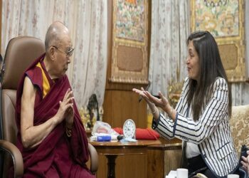 Tibetan spiritual leader Dalai Lama meeting US special coordinator for Tibetan affairs Uzra Zeya (Photo Source: Tibet.Net)