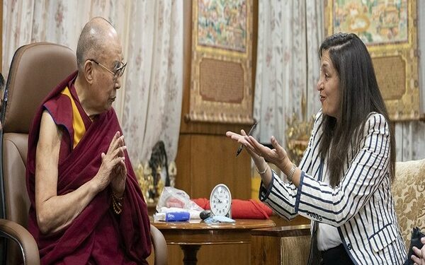 Tibetan spiritual leader Dalai Lama meeting US special coordinator for Tibetan affairs Uzra Zeya (Photo Source: Tibet.Net)