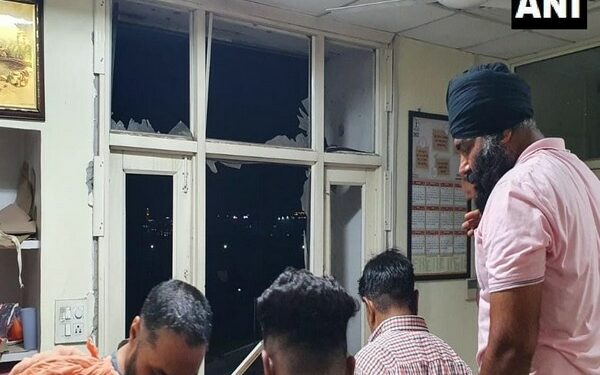 Visual from the Punjab Police's intelligence headquarters in Mohali after blast (Photo Source: ANI)