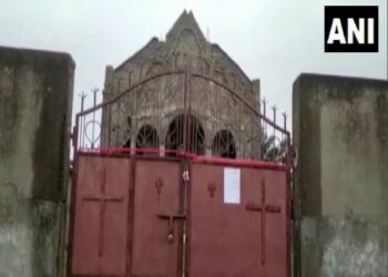 Church gate sealed in Odisha's Bhadrak (Photo Source: ANI)