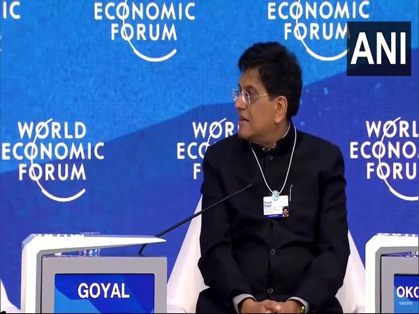 Union Minister Piyush Goyal speaking at the World Economic Forum in Davos (Photo Source: ANI)