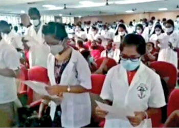 DMK government’s strong action against the Dean after medical students of the Madurai Medical College took the  Charaka oath  is evident of its prejudiced mindset