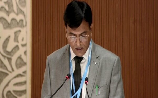 Union Health Minister Mandaviya speaking at 75th session of the World Health Assembly at WHO HQ in Geneva (Photo Source: ANI)