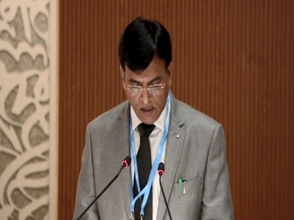 Union Health Minister Mandaviya speaking at 75th session of the World Health Assembly at WHO HQ in Geneva (Photo Source: ANI)