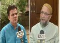 BJP Minority Morcha spokesperson Syed Yaser Jilani, AIMIM chief Asaduddin Owaisi (Photo Source: ANI)