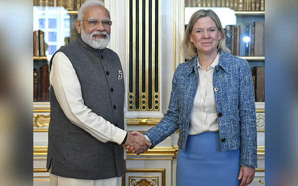 Indian Prime Minister Narendra Modi-Swedish Prime Minister Magdalena Andersson (Photo Source: Twitter/ Bagchi)