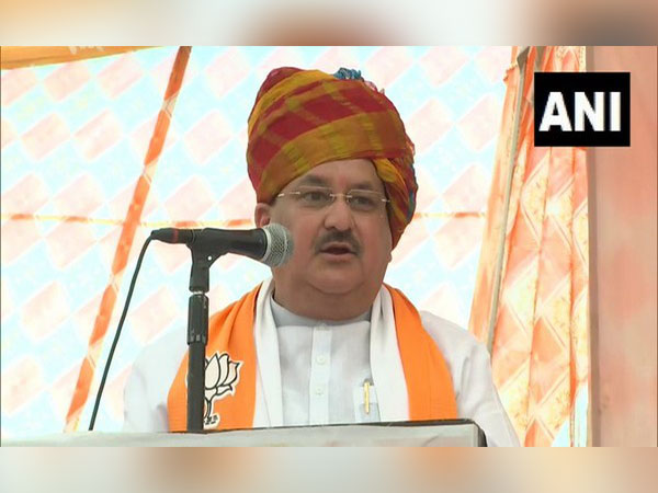 BJP president JP Nadda addressing a party booth rally in Rajasthan (Photo Source: ANI)