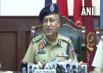 Punjab Director-General of Police VK Bhawra addressing the press conference (Photo Source: ANI)