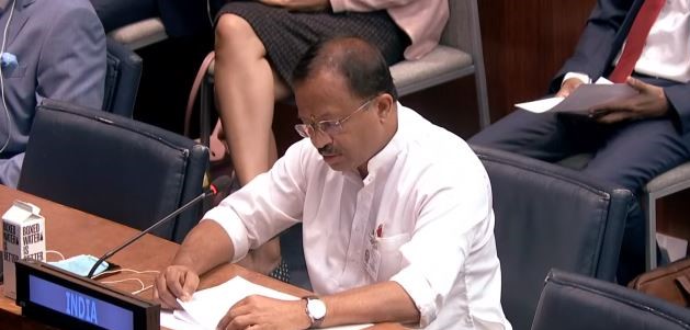 MoS V Muraleedharan addressing at 'Global Food Security-Call to Action' meeting (Photo Source: ANI)