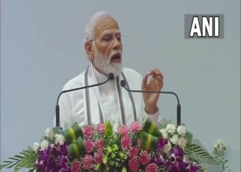 Prime Minister Narendra Modi speaking at a public gathering in Chennai (Photo Source: ANI)