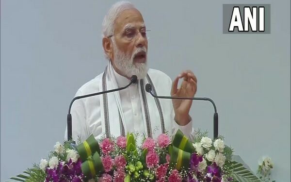 Prime Minister Narendra Modi speaking at a public gathering in Chennai (Photo Source: ANI)