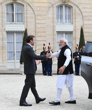 President Emmanuel Macron-Prime Minister Narendra Modi