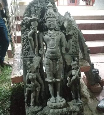 Idol found during the excavation of Jagannath Dighi in Tripura's Udaipur