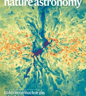 The cover page of the April 2022 issue of the science journal Nature Astronomy showcases the image of a 2018 simulation study by Professor Dipanjan Mukherjee (credit: Nature Astronomy)