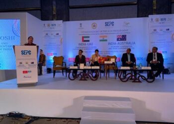 Union Minister Pralhad Joshi speaking at the outreach Programme on the India-UAE Comprehensive Economic Partnership Agreement (CEPA) and India-Australia Economic Cooperation and Trade Agreement (ECTA) (Photo Source: ANI)