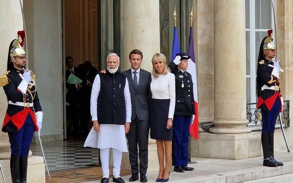 Prime Minister Narendra Modi with French President Emmanuel Macron (Photo Source: ANI)