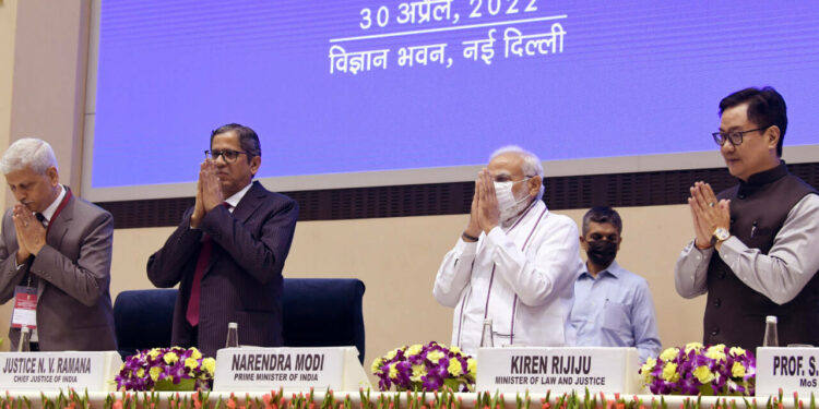PM at the Joint Conference of Chief Ministers of the States and the Chief Justices of High Courts, in New Delhi