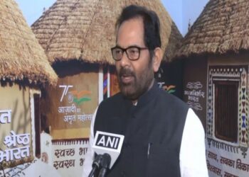 Union Minister Mukhtar Abbas Naqvi speaking with ANI (Photo Source: ANI)