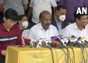 Tamil Nadu Health Minister Ma Subramanian speaking at a press conference (Photo Source: ANI)