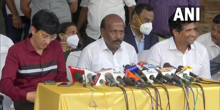 Tamil Nadu Health Minister Ma Subramanian speaking at a press conference (Photo Source: ANI)