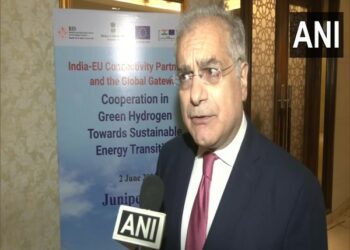 Ambassador of the European Union to India and Bhutan, Ugo Astuto speaking to ANI (Photo Source: ANI)