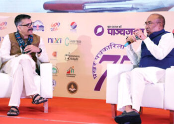 Prafulla Ketkar, Editor Organiser,  interviewing CM Manipur N Biren Singh