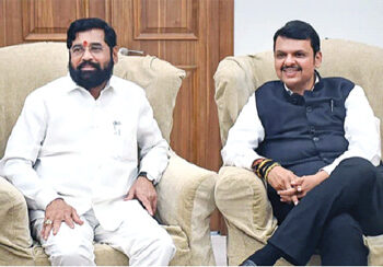 Maharashtra CM Eknath Shinde
(From Left )  with Deputy CM
 Devendra Fadnavis