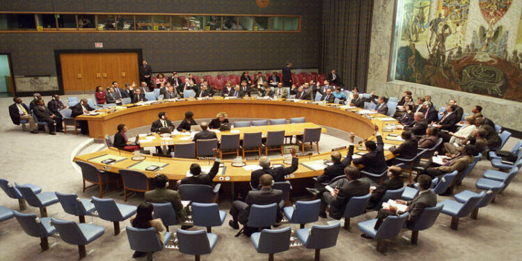 Reaffirming its unequivocal condemnation of the terrorist acts that took place in New York, Washington, D.C., and Pennsylvania on 11 September, the Security Council this evening unanimously adopted a wide-ranging, comprehensive resolution with steps and strategies to combat international terrorism. By unanimous resolution 1373(2001)the Council also established a Committee of the Council to monitor the resolution's implementation and called on all States to report on actions they had taken to that end no later than 90 days from today. 
A general view of the Council as they vote unanimously in favour of resolution 1373 (2001), with one abstention from the United States.