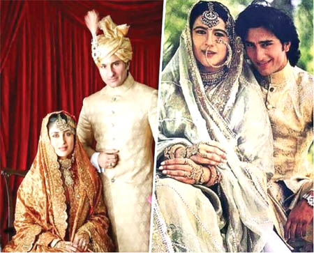Saif Ali Khan married twice and both the times he chose a non-Muslim woman as his partner i.e. Amrita Singh ( R) and Kareena Kapoor (L)