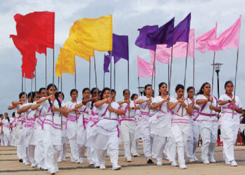 Rashtra Sevika Samiti has a“three-point ideal” of ‘matrutva’ (motherhood), ‘kartrutva’ (performance and efficiency) and ‘netrutva’ (leadership)