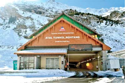 Landmark: Atal Tunnel, under  Rohtang Pass is a game - changer with strategic implications it was completed by BRO