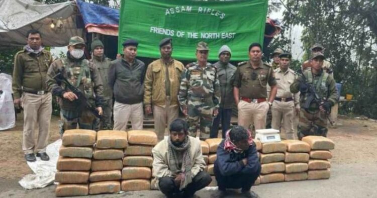Assam Rifles seize 226 kg of Marijuana worth Rs 90 lakhs in Tripura; 2 peddlers held