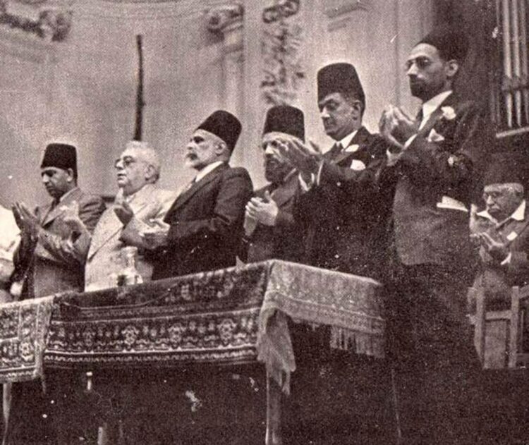Founders of the All India Muslim League (led by an eminent Ismaili Muslim, Sultan Agha Khan) after announcing the party’s formation in Lucknow in 1906