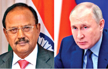 Ajit Doval, National Security Advisor  and Vladimir Putin, President, Russia