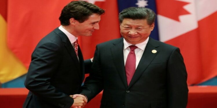 Chinese President Xi Jinping with Canadian Prime Minister Justin Trudeau