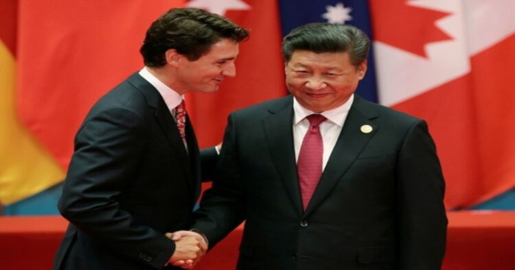 Chinese President Xi Jinping with Canadian Prime Minister Justin Trudeau