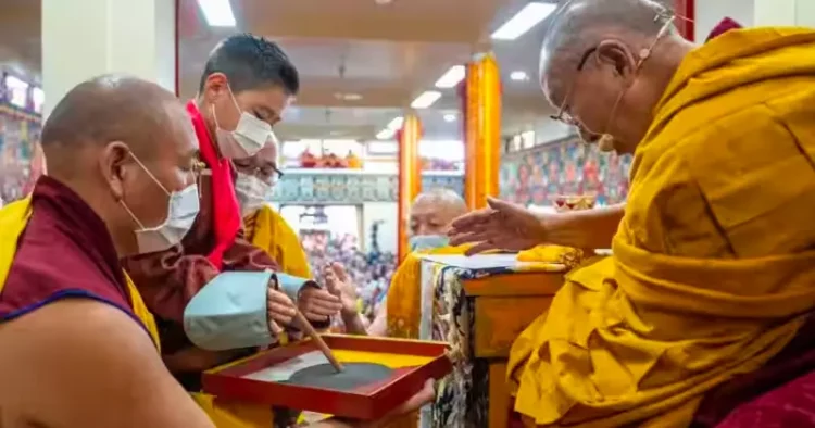 Dalai Lama with the 8-year-old Mongolian boy anointed as the third highest leader in Buddhism