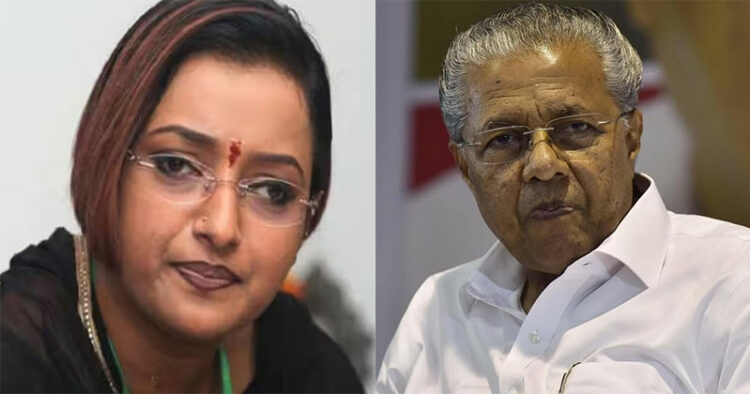 From Left: Prime accused in Gold Smuggling Case Swapna Suresh and Kerala Chief Minister Pinarayi Vijayan