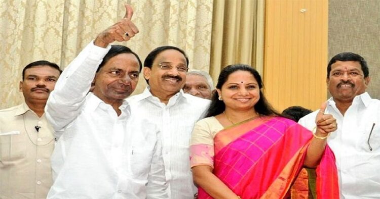 ( Telangana Chief Minister K Chandrashekar Rao's daughter and MLC K Kavitha )