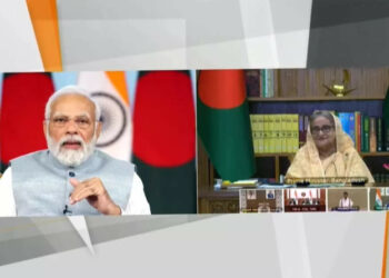 Prime Minister Narendra Modi with Bangladesh PM Sheikh Hasina inaugurate the India-Bangladesh Friendship Pipeline, via video conferencing on March 18,2023