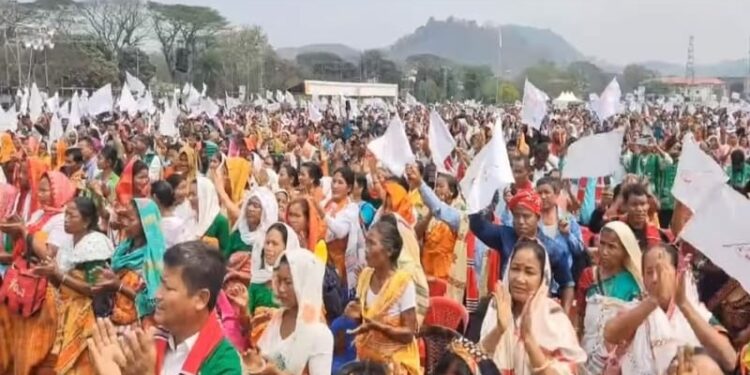 ( A massive rally called ‘Chalo Dispur’ organised at Khanapara Veterinary field Guwahati on March 26 )