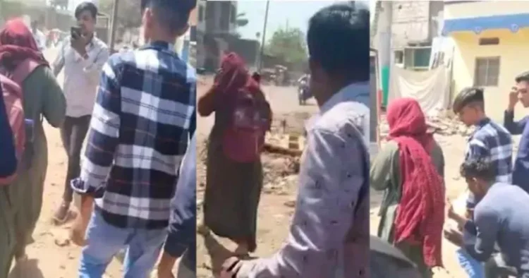 Three men harass a hijab-wearing Muslim girl on suspicion of hanging out with a Hindu man. (Image Credit: TheLallantop)