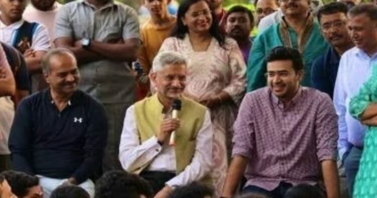 ( Dr S Jaishankar interacted at a ‘Meet and Greet’ event organised by MPs PC Mohan and Tejasvi Surya at Cubbon Park in Bengaluru )
