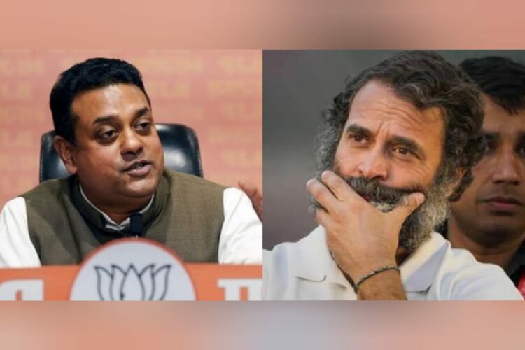 Sambit Patra (left), Rahul Gandhi (right) Image: Money control and HT