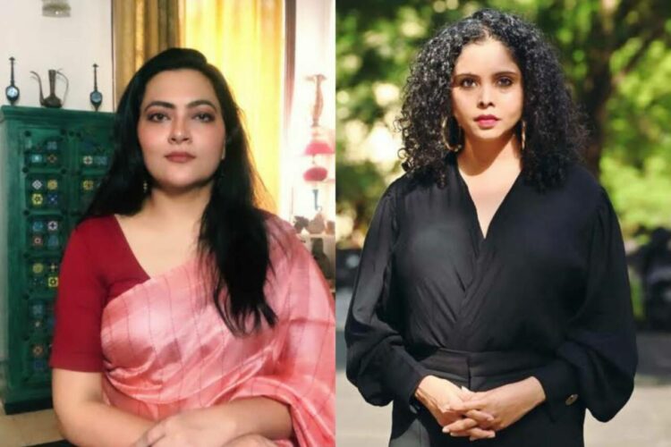 From left to right: Arfa Khanum (Journalist The Wire) and Rana Ayyub (columnist, at Washington Post)