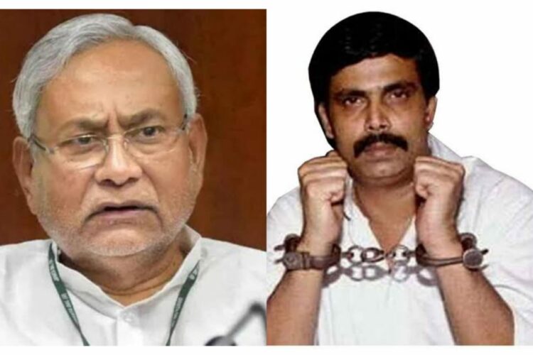 Nitish Kumar (CM Bihar) and Anand Mohan Singh Tomar (dreaded gangster)