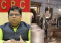 NCPCR Chairperson Priyank Kanoongo (left), visuals from the factory (right)