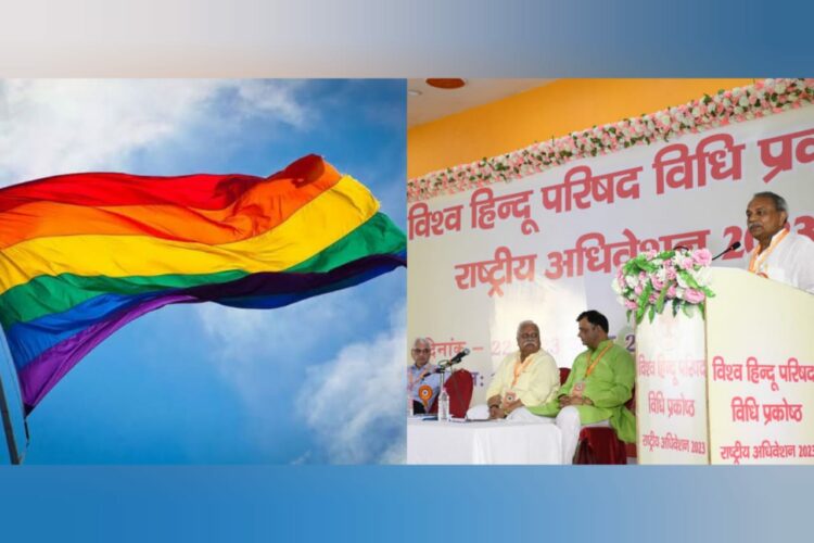 LGBTQ flag (right) and pictures from the VHP convention (right)